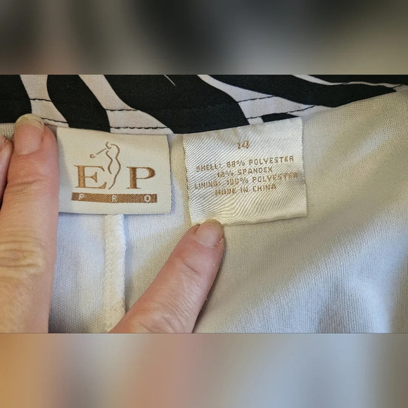EP Pro/Newyork Zebra print black and white golf skort. Size 14 - Picture 9 of 10